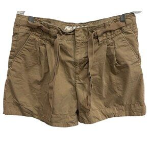 Old Navy Classic Khaki Cotton Cargo Shorts With Belt Pockets Size 8